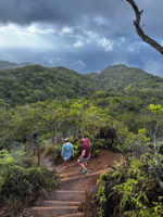 Kōkeʻe State Park viewpoint of the majestic Nā Pali Coast with Isaiah.